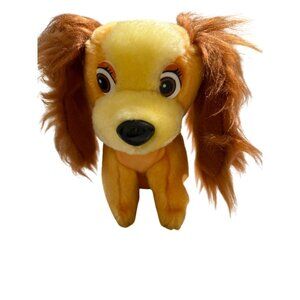 Vintage Disney Canasa Lady Tramp Plush Dog 6" Tan Brown Stuffed Animal Sitting